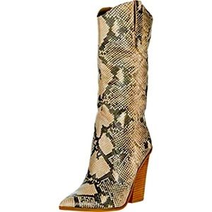 Steve Madden Renzo Western Boot Tan Snake 8.5 M